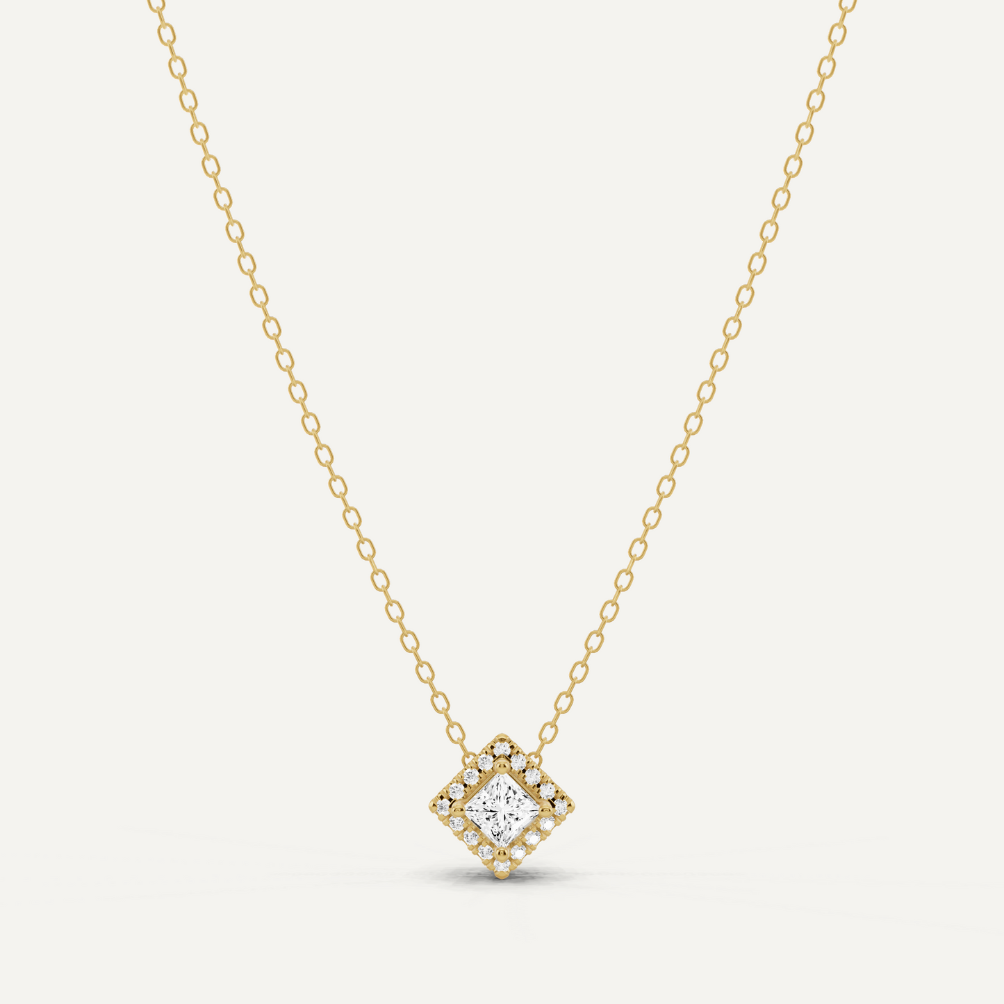1/3 ctw Princess Diamond Halo Fashion Pendant
