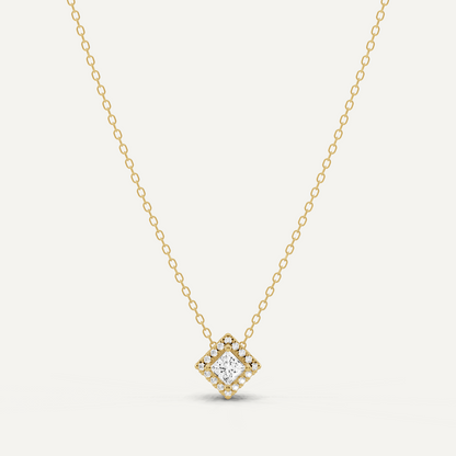 1/3 ctw Princess Diamond Halo Fashion Pendant