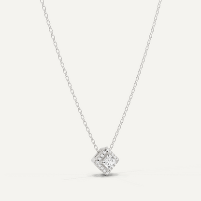 1/3 ctw Princess Diamond Halo Fashion Pendant