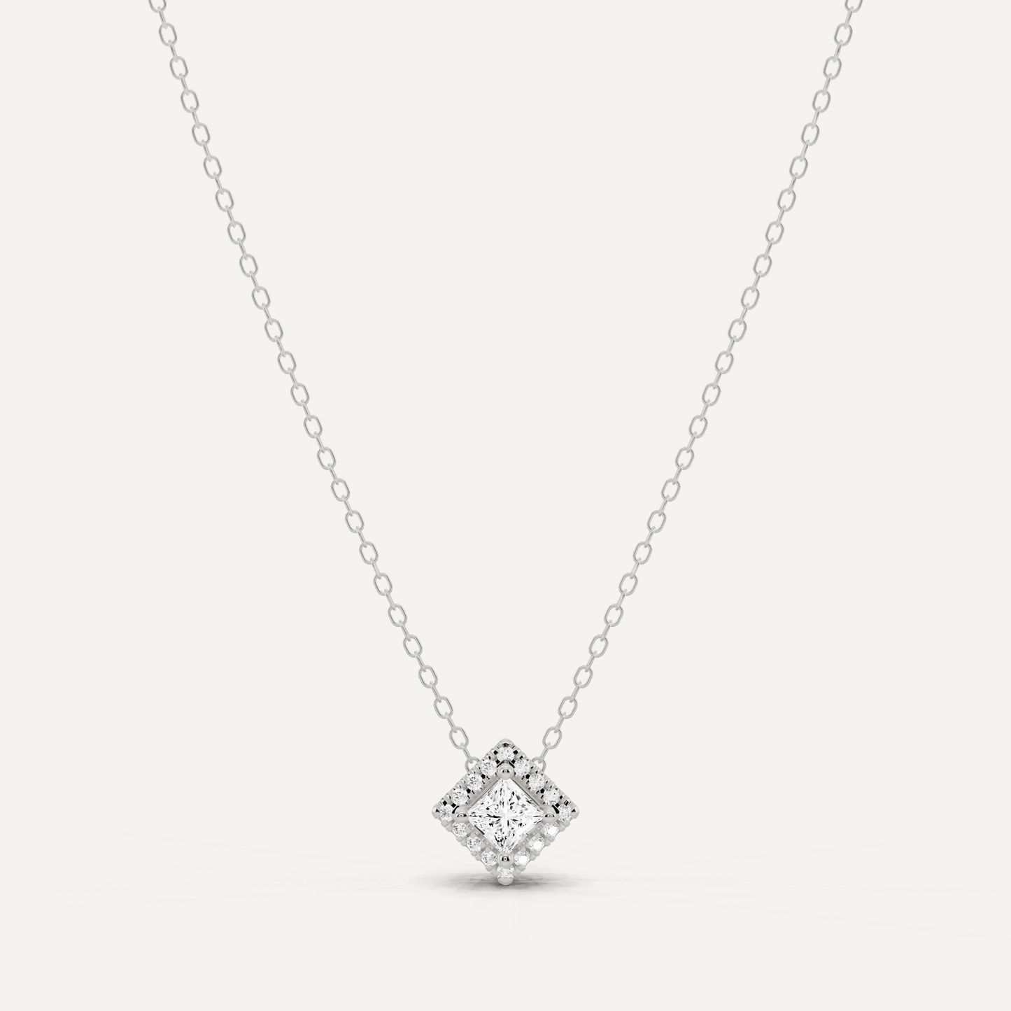 1/3 ctw Princess Diamond Halo Fashion Pendant