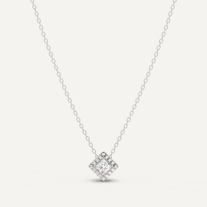1/3 ctw Princess Diamond Halo Fashion Pendant