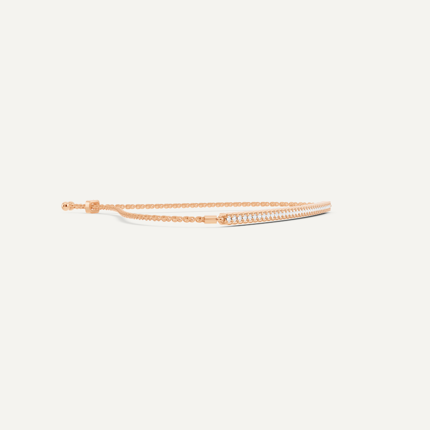 1/4 ctw Round Diamond Half Bezel Set Bolo Fashion Bracelet
