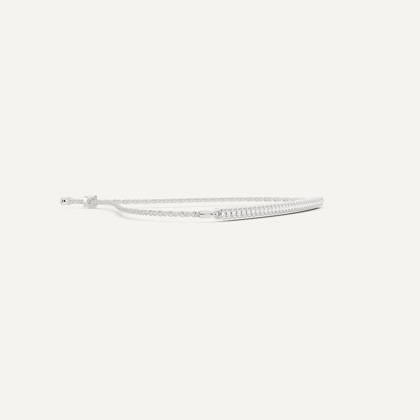 1/4 ctw Round Diamond Half Bezel Set Bolo Fashion Bracelet