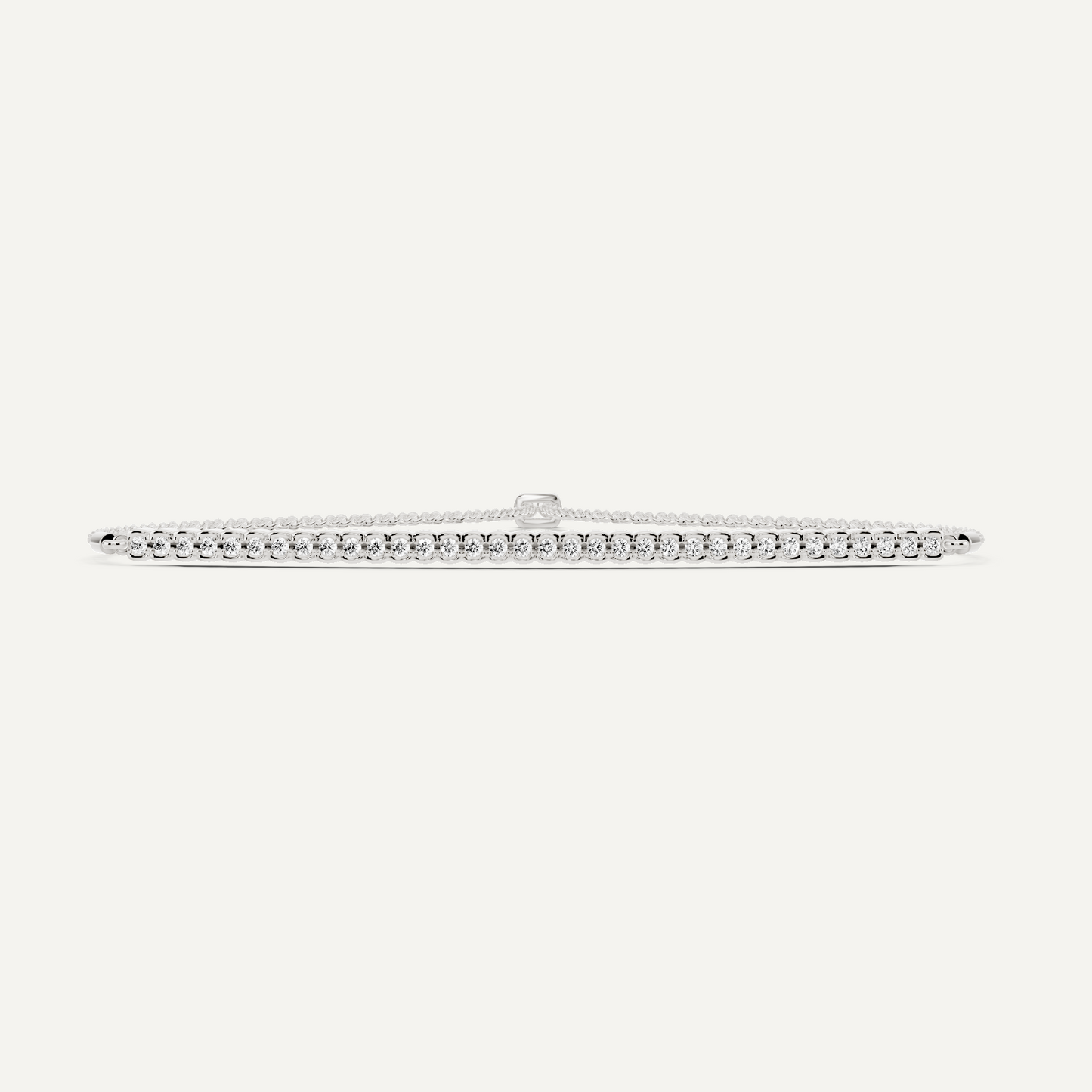 1/4 ctw Round Diamond Half Bezel Set Bolo Fashion Bracelet