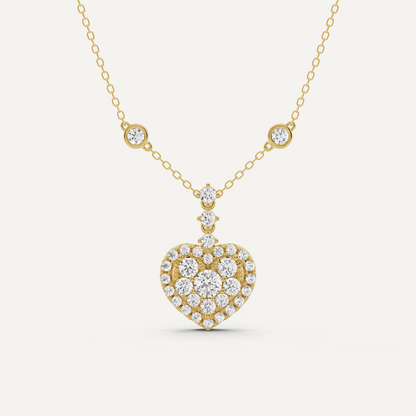 1 1/4 ctw Round Diamond Heart Fashion Pendant