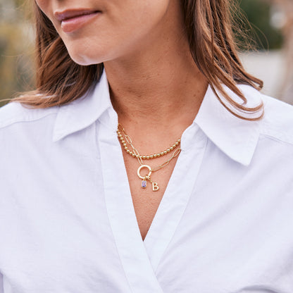 Colette Birthstone Initial Layering Set