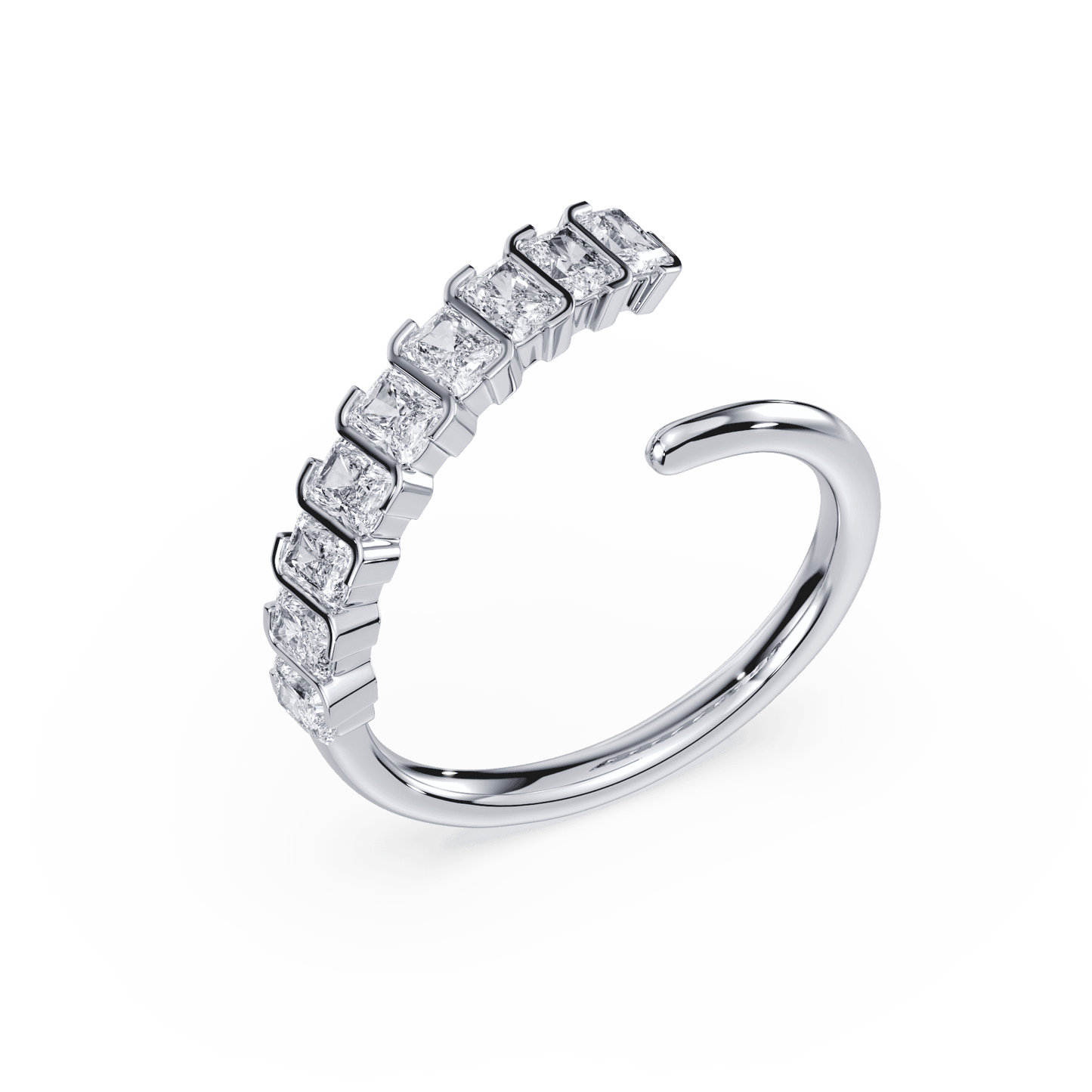 Signature S Bezel Asymmetrical Radiant Ring