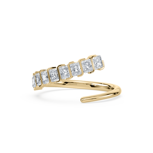 Signature S Bezel Asymmetrical Radiant Ring