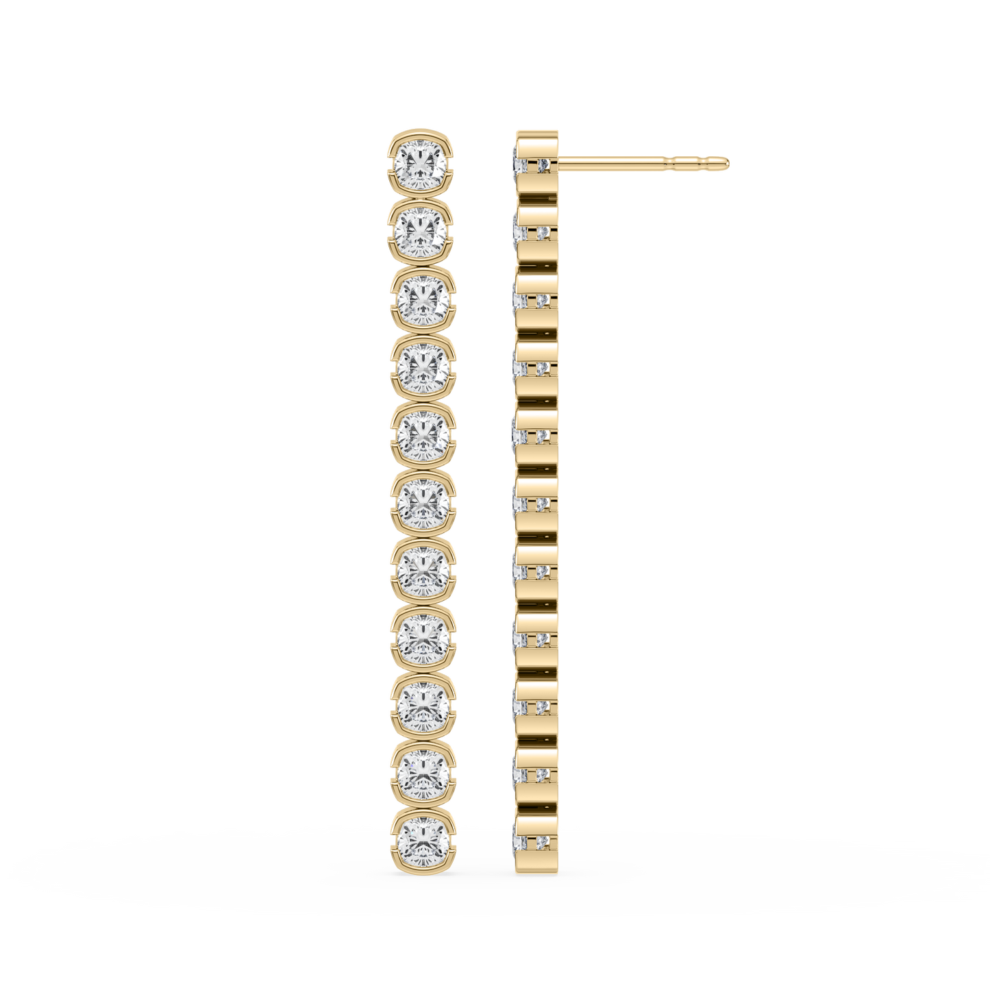 Muse Lab Diamond Cushion Drop Earring
