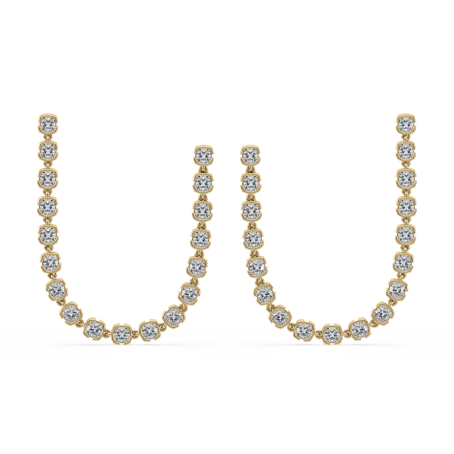 Muse Lab Diamond Cushion Diamond Double Drop Earring