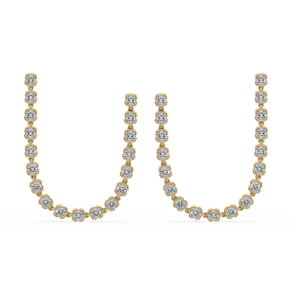 Muse Lab Diamond Cushion Diamond Double Drop Earring