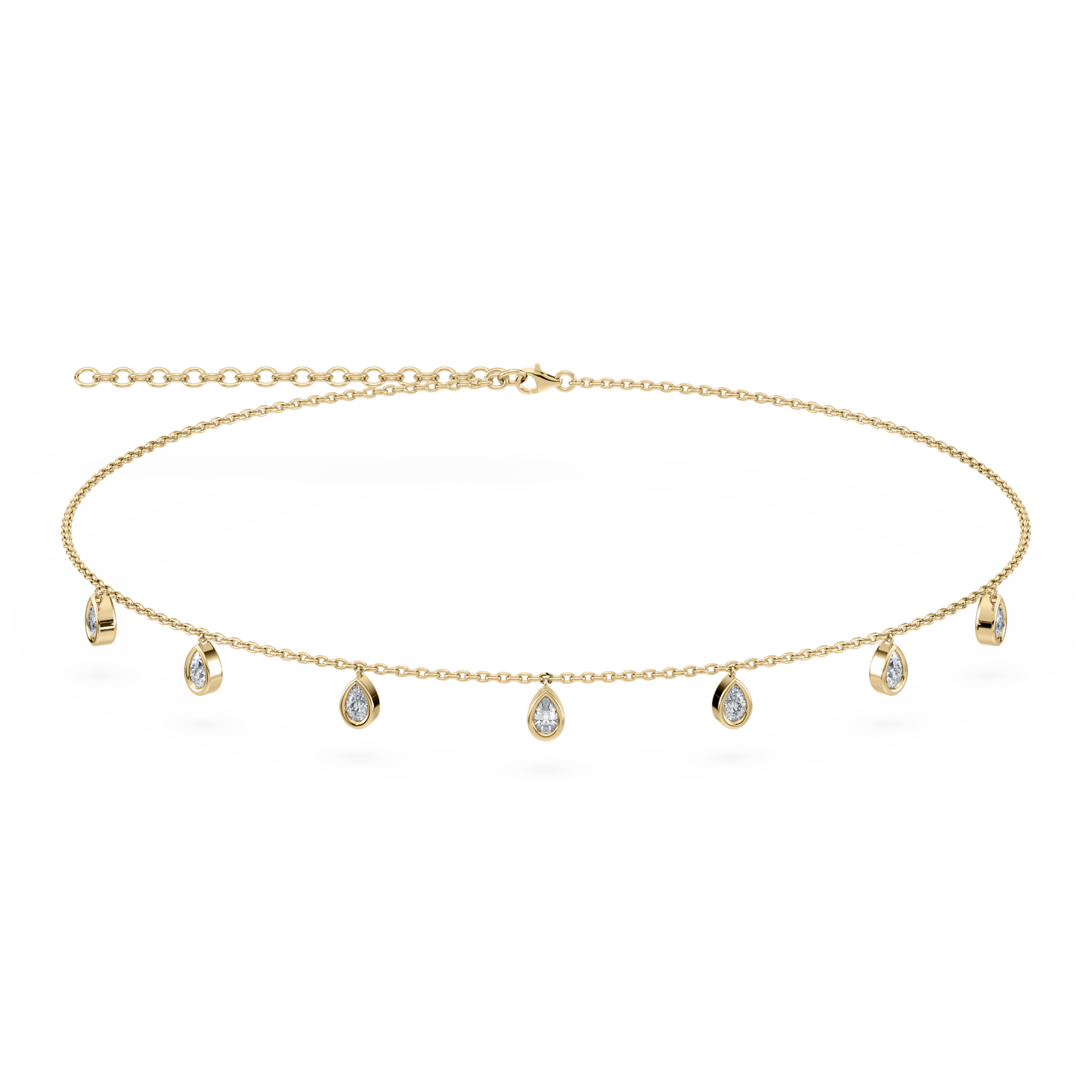 Aura Pear Lab Diamond Necklace 14K Yellow
