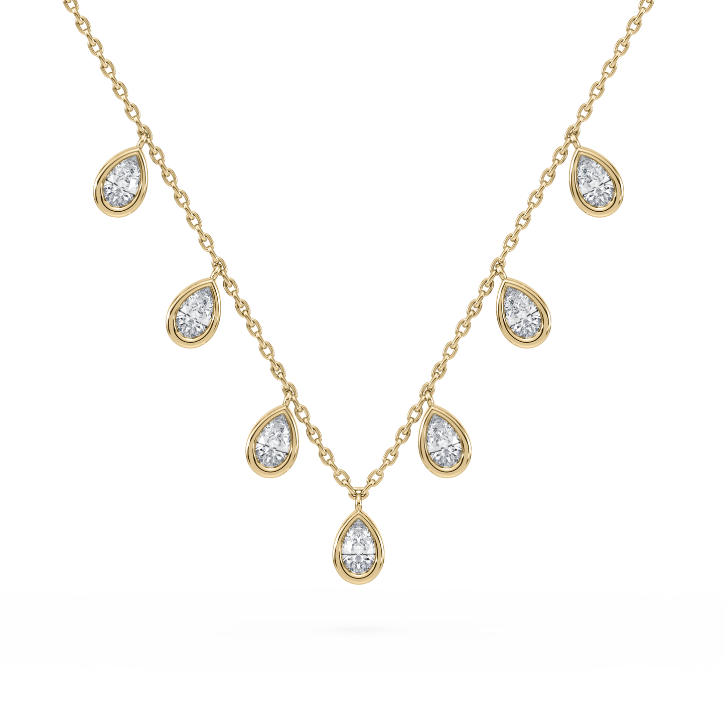Aura Pear Lab Diamond Necklace 14K Yellow