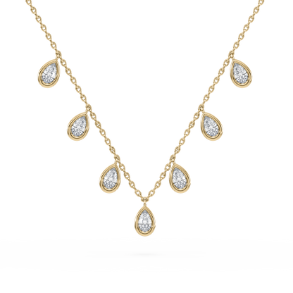 Aura Pear Lab Diamond Necklace 14K Yellow