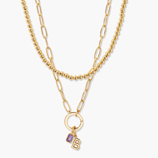 Colette Birthstone Initial Layering Set