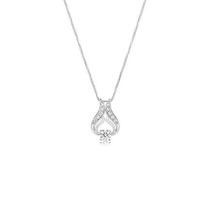 Abstract line shackle 18K diamond Pendant - Lotus Diamond