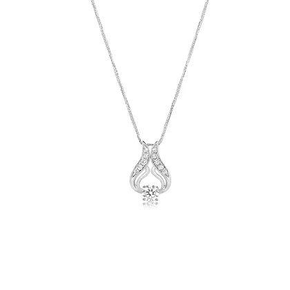 Abstract line shackle 18K diamond Pendant - Lotus Diamond