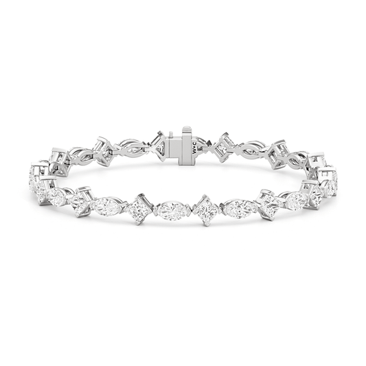 Alternating Marquise and Princess Tennis Bracelet - Lotus Diamond