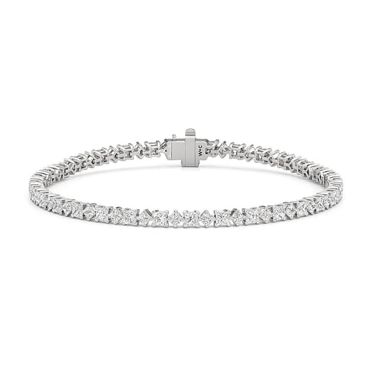 Alternating Princess Tennis Bracelet - Lotus Diamond