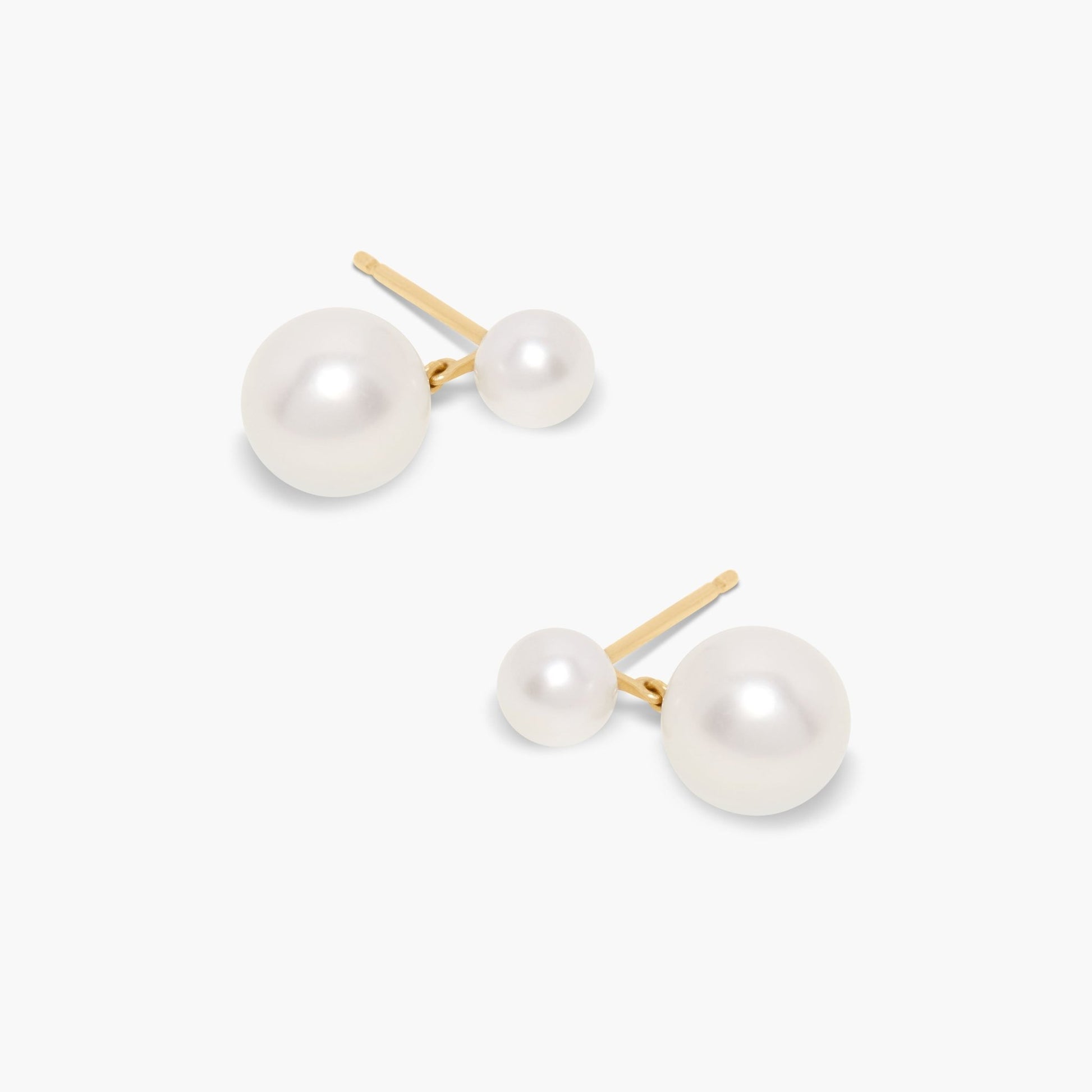Amanda 14K Gold Pearl Earrings - Lotus Diamond