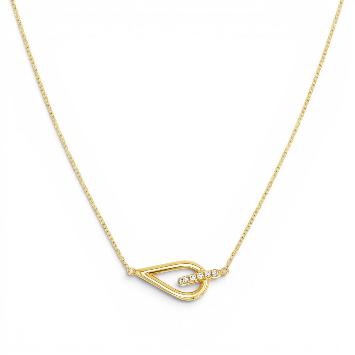 Anchor Knot Necklace - Lotus Diamond