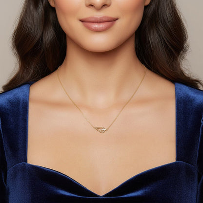 Anchor Knot Necklace - Lotus Diamond