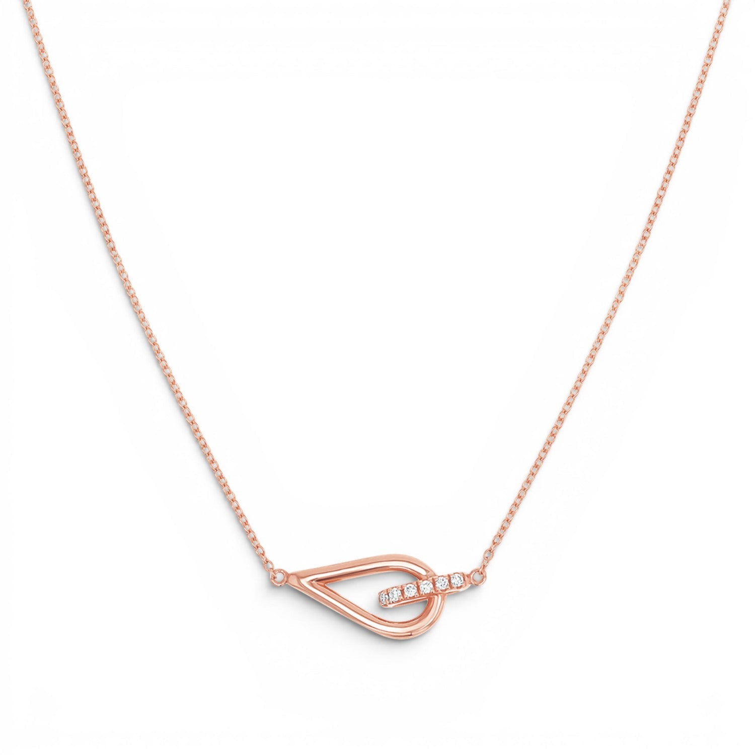Anchor Knot Necklace - Lotus Diamond