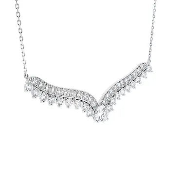 Angel wings bridal necklace diamond Pendant - Lotus Diamond