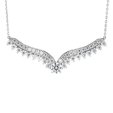 Angel wings bridal necklace diamond Pendant - Lotus Diamond