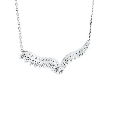 Angel wings bridal necklace diamond Pendant - Lotus Diamond
