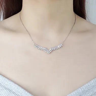 Angel wings bridal necklace diamond Pendant - Lotus Diamond