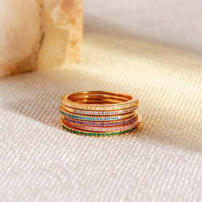 Ariana Silver Birthstone Ring - Lotus Diamond