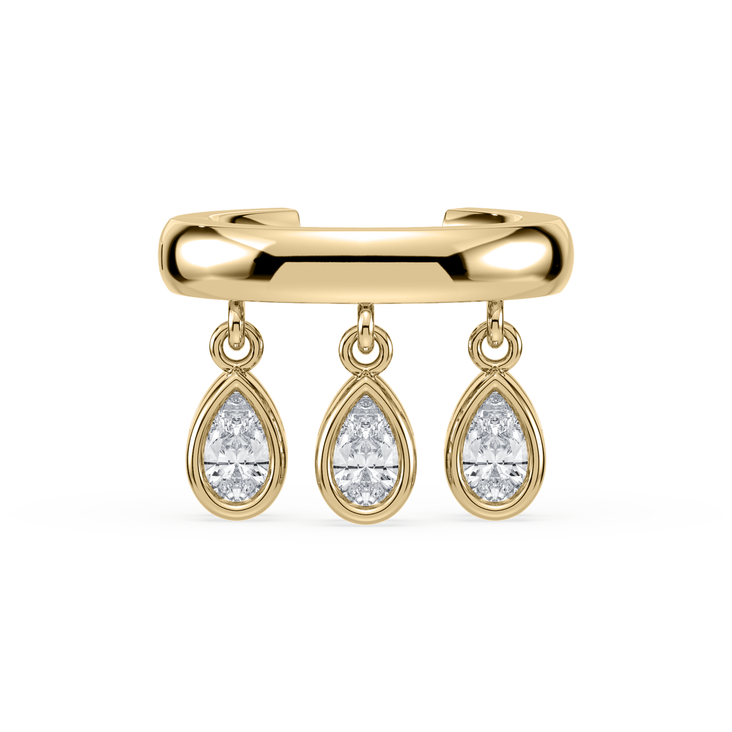 Aura Lab Pear Diamond Ear Cuff - Lotus Diamond