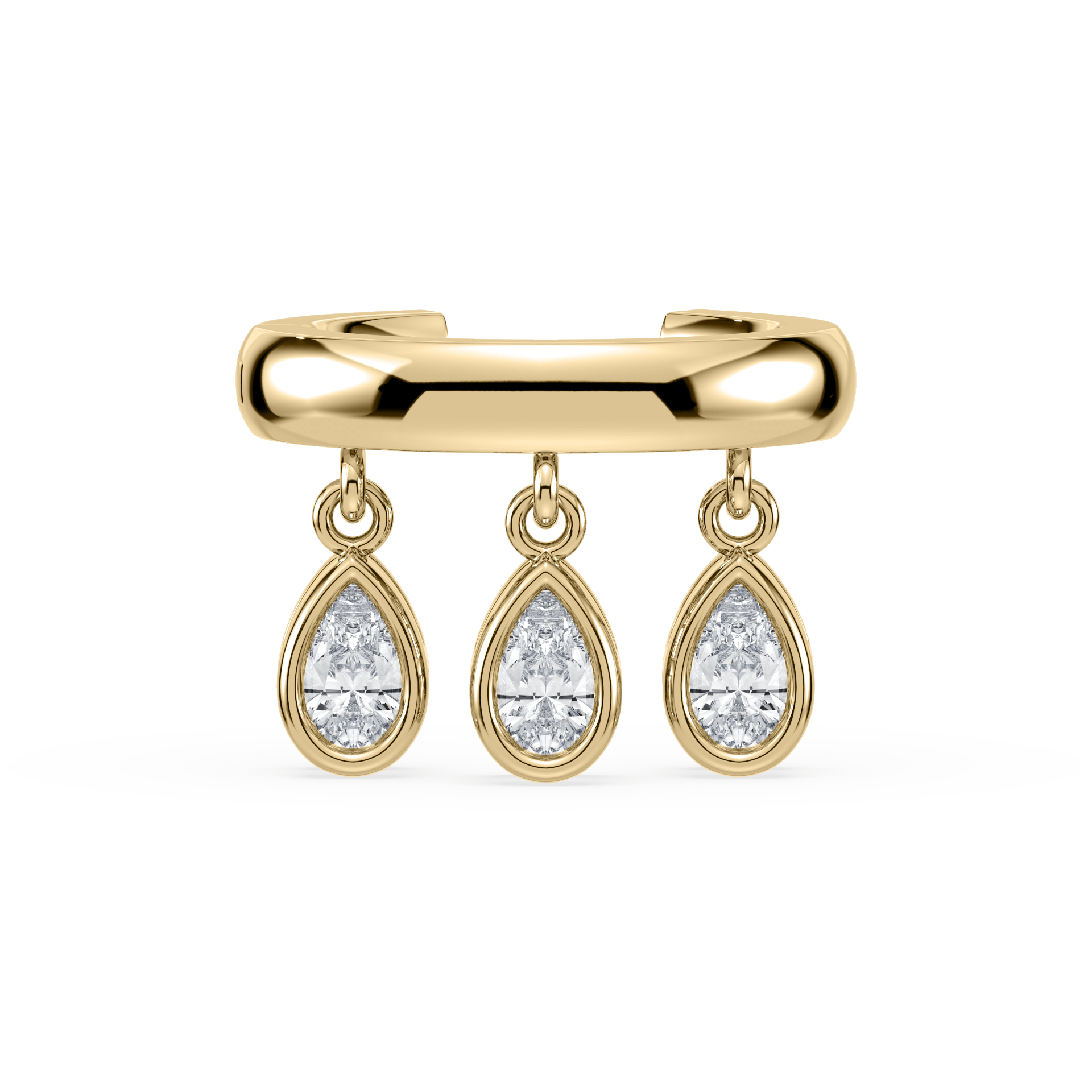 Aura Lab Pear Diamond Ear Cuff - Lotus Diamond