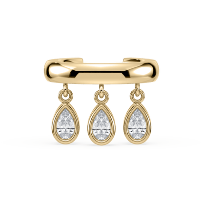 Aura Lab Pear Diamond Ear Cuff - Lotus Diamond