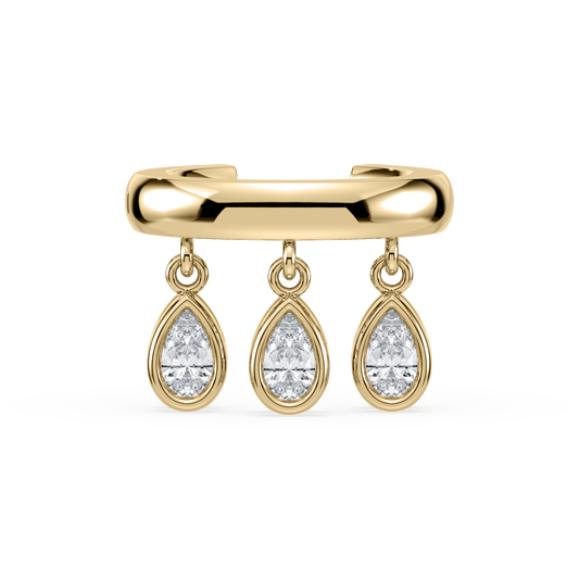 Aura Lab Pear Diamond Ear Cuff - Lotus Diamond