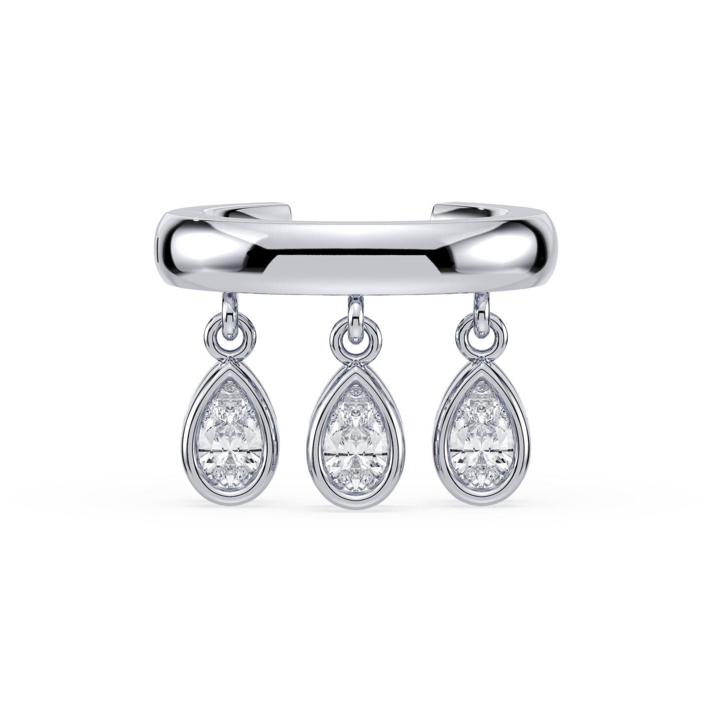 Aura Lab Pear Diamond Ear Cuff - Lotus Diamond
