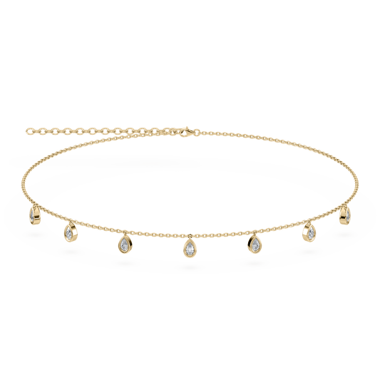 Aura Pear Lab Diamond Necklace 14K Yellow - Lotus Diamond