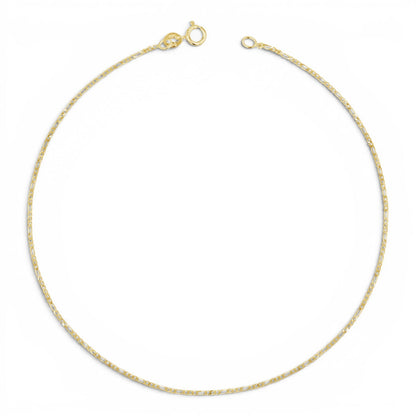 Baby Figaro Chain Anklet - Lotus Diamond