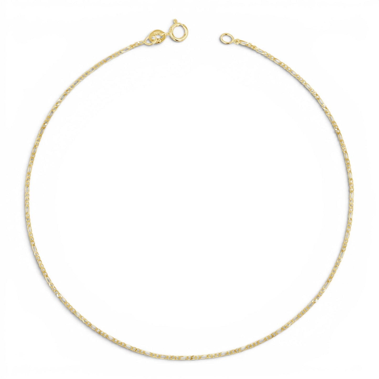 Baby Figaro Chain Anklet - Lotus Diamond