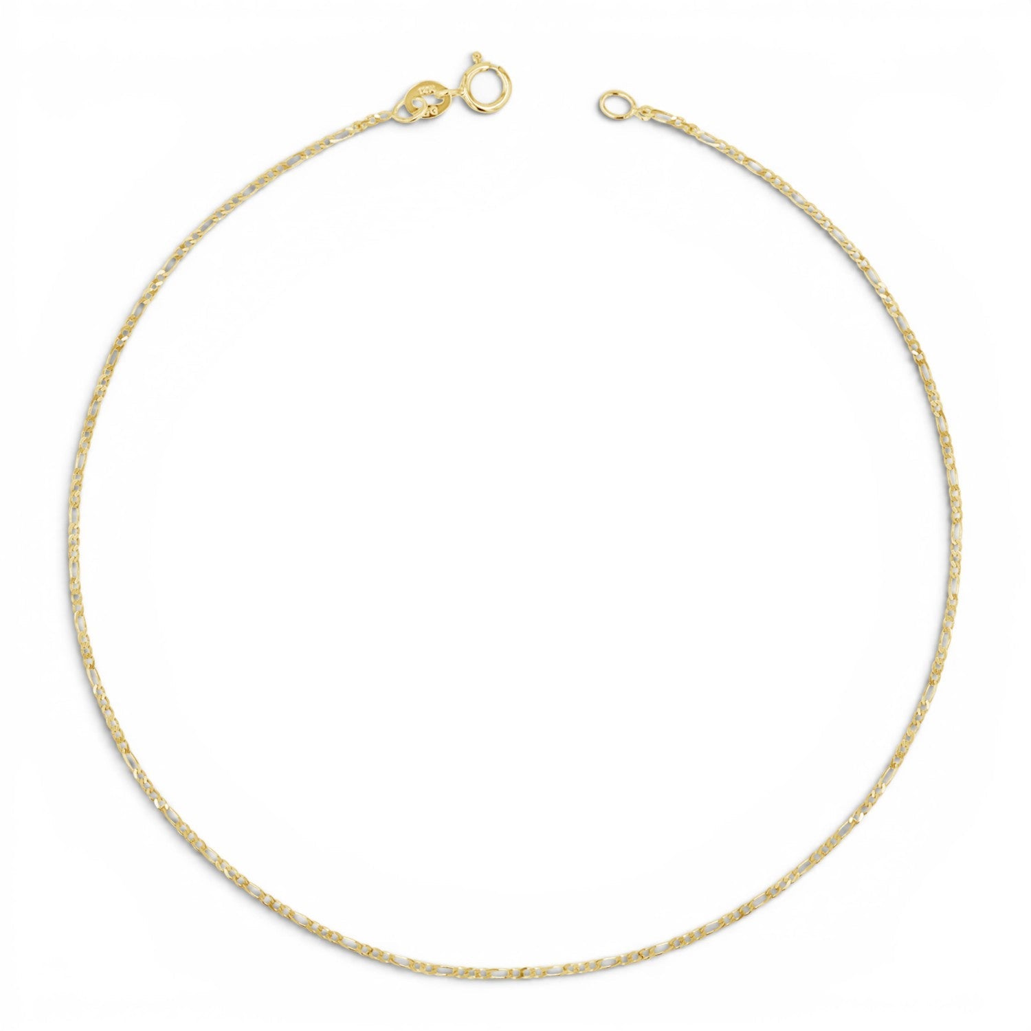 Baby Figaro Chain Anklet - Lotus Diamond