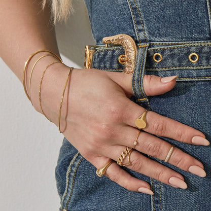 Baby Figaro Chain Bracelet - Lotus Diamond