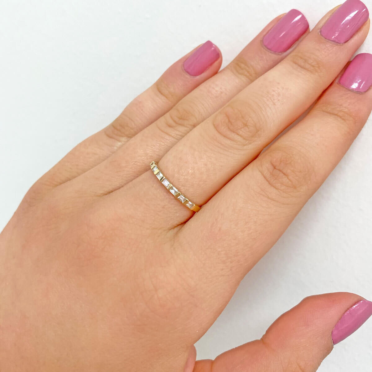 Baguette Row Ring - Lotus Diamond