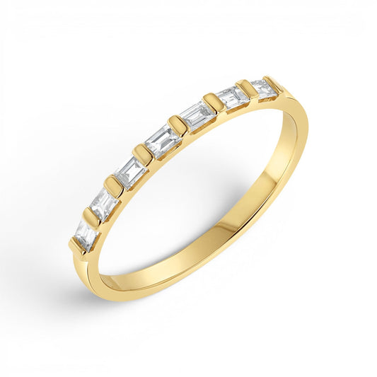 Baguette Row Ring - Lotus Diamond