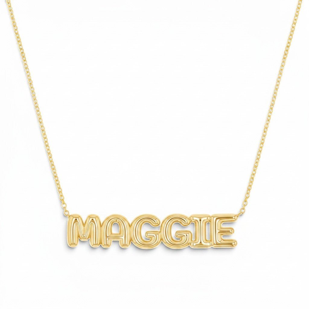 Balloon Name Necklace - Lotus Diamond
