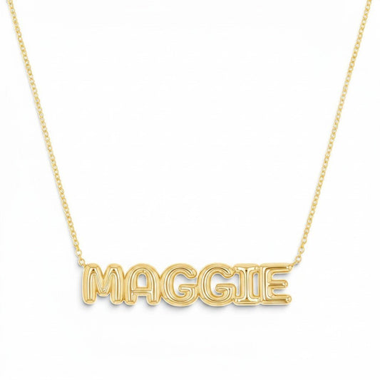 Balloon Name Necklace - Lotus Diamond
