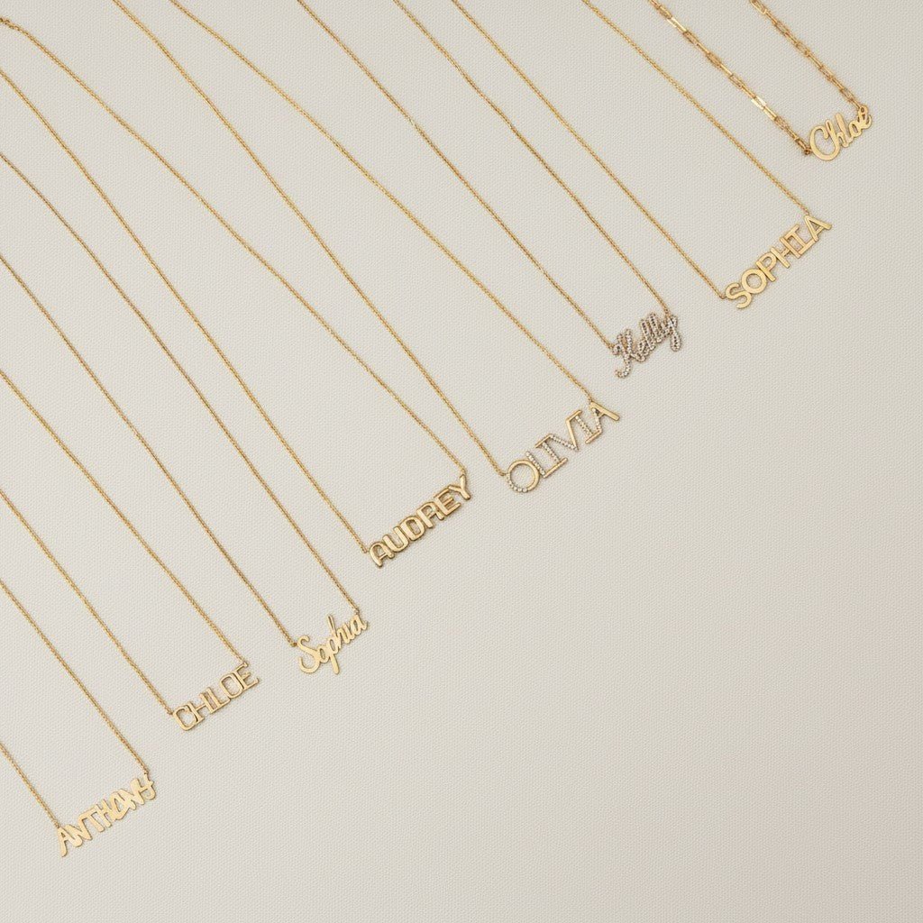Balloon Name Necklace - Lotus Diamond