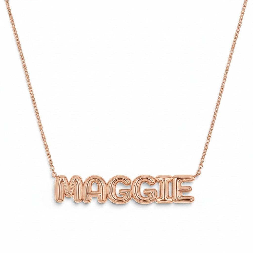 Balloon Name Necklace - Lotus Diamond