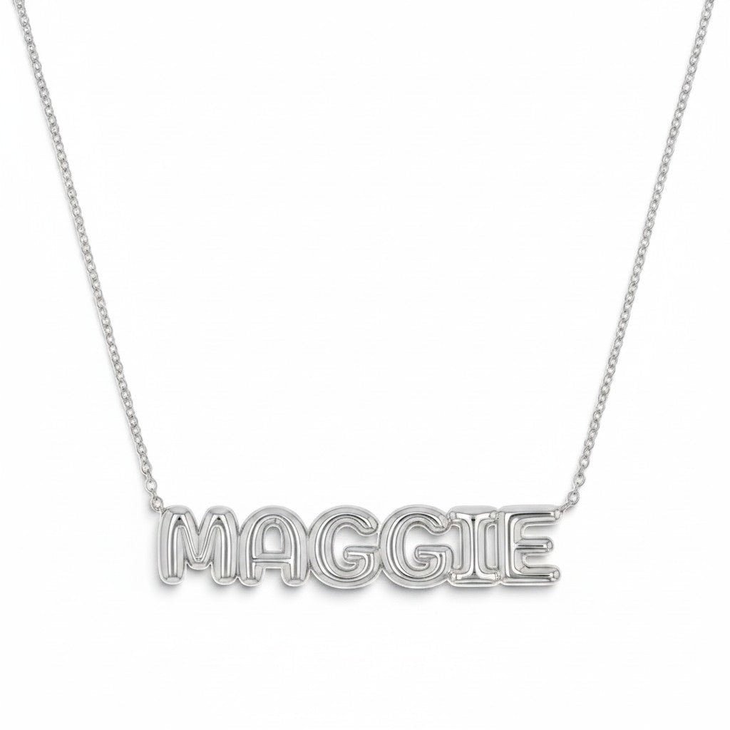 Balloon Name Necklace - Lotus Diamond