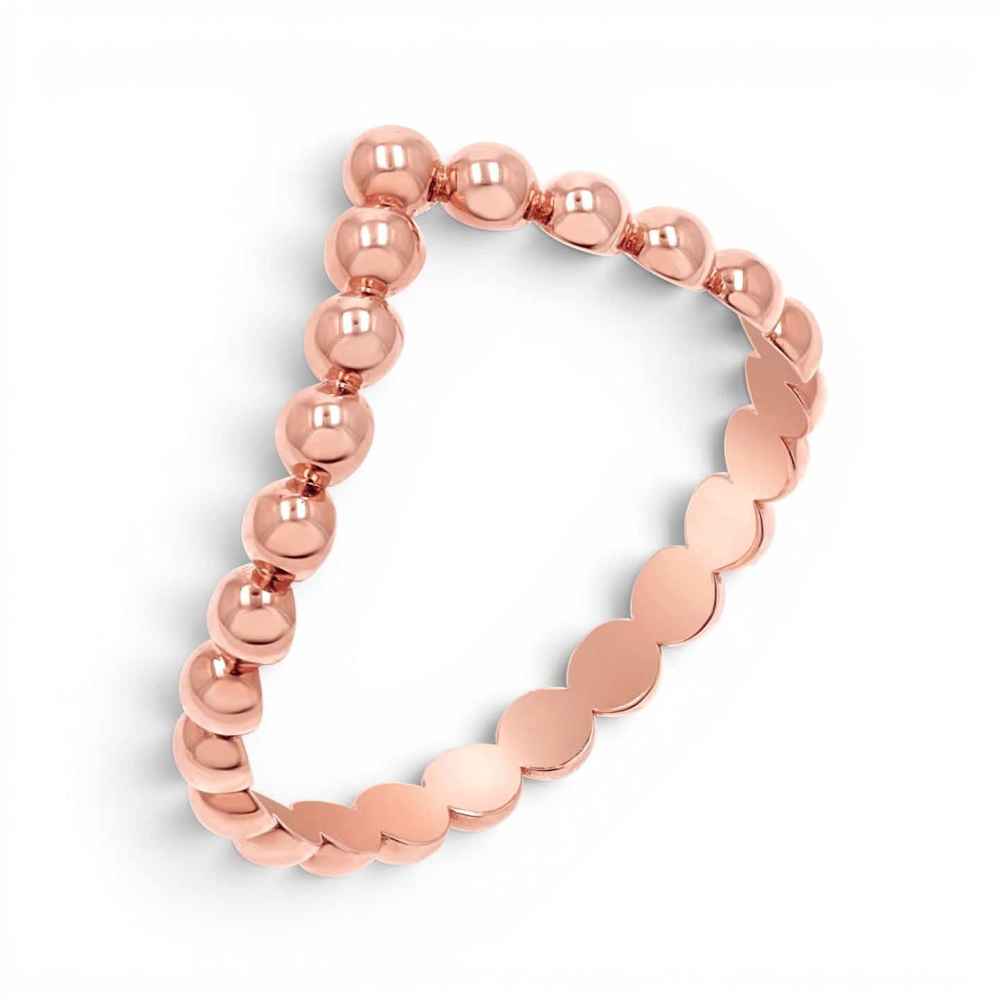 Beaded Wishbone Ring - Lotus Diamond